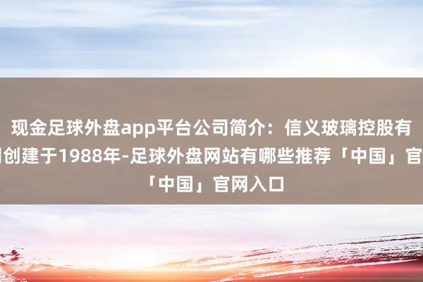 现金足球外盘app平台公司简介：信义玻璃控股有限公司创建于1988年-足球外盘网站有哪些推荐「中国」官网入口