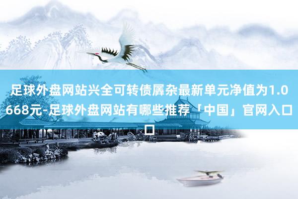 足球外盘网站兴全可转债羼杂最新单元净值为1.0668元-足球外盘网站有哪些推荐「中国」官网入口