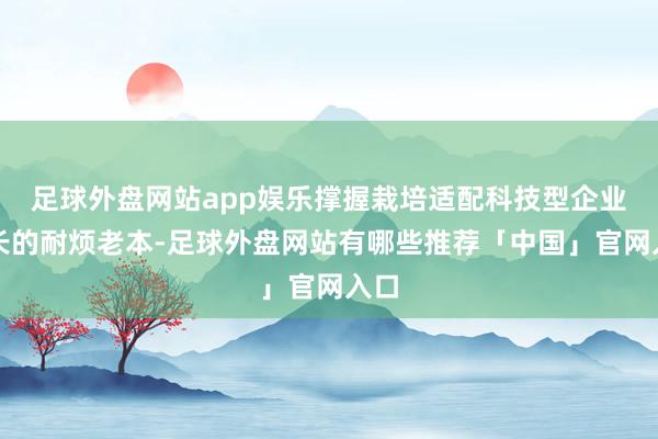 足球外盘网站app娱乐撑握栽培适配科技型企业成长的耐烦老本-足球外盘网站有哪些推荐「中国」官网入口