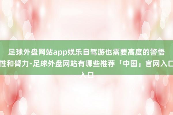 足球外盘网站app娱乐自驾游也需要高度的警悟性和膂力-足球外盘网站有哪些推荐「中国」官网入口