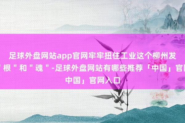足球外盘网站app官网牢牢扭住工业这个柳州发展的＂根＂和＂魂＂-足球外盘网站有哪些推荐「中国」官网入口