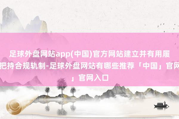 足球外盘网站app(中国)官方网站建立并有用履行反把持合规轨制-足球外盘网站有哪些推荐「中国」官网入口
